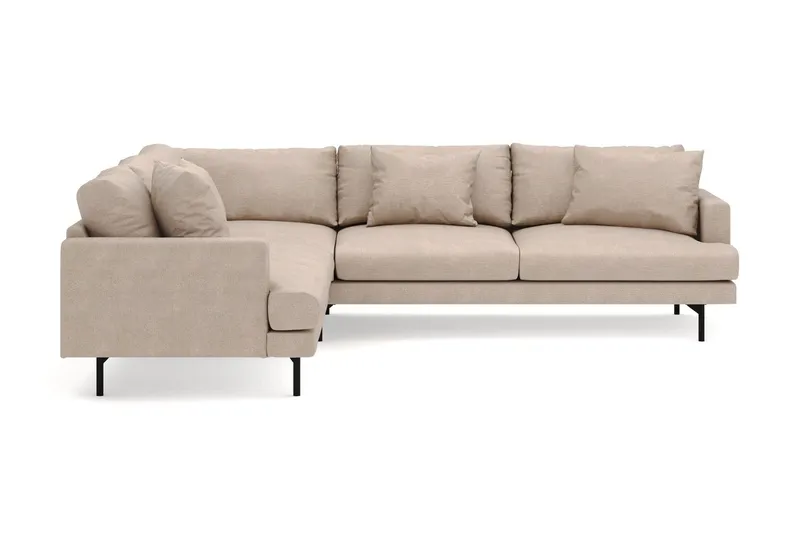 Menard 6-sits Vänstervänd L-formad Hörnsoffa i Tyg - Beige (Art.nr 3098263) — Beige