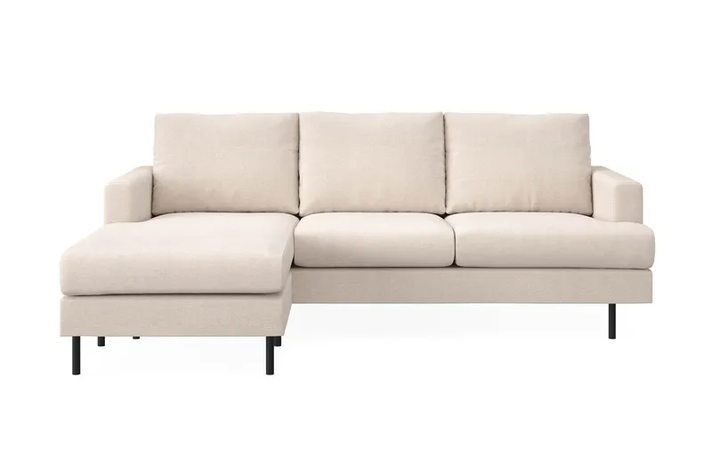 Menard Compact 3-sits Vänstervänd L-formad Divansoffa i Tyg - Beige — Beige