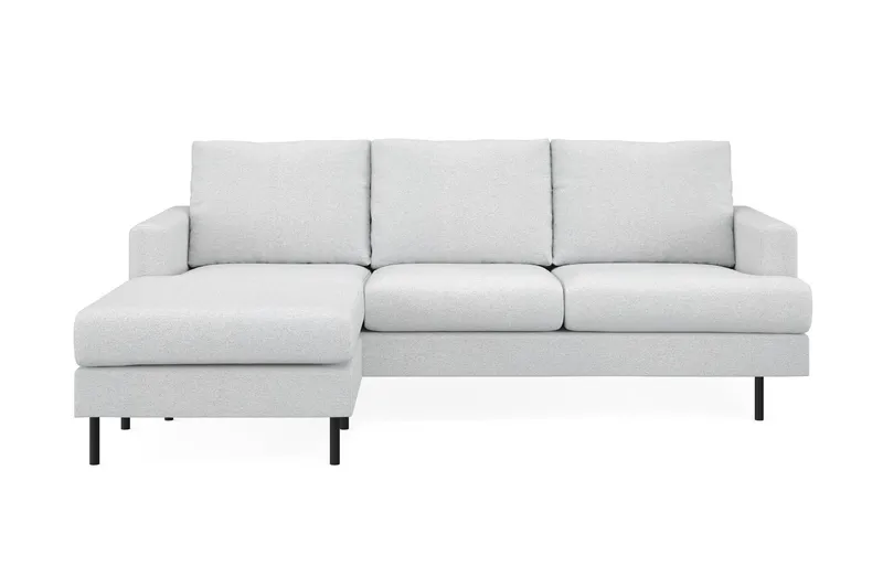 Menard Compact 3-sits Vänstervänd L-formad Divansoffa i Tyg - Ljusgrå — Ljusgrå