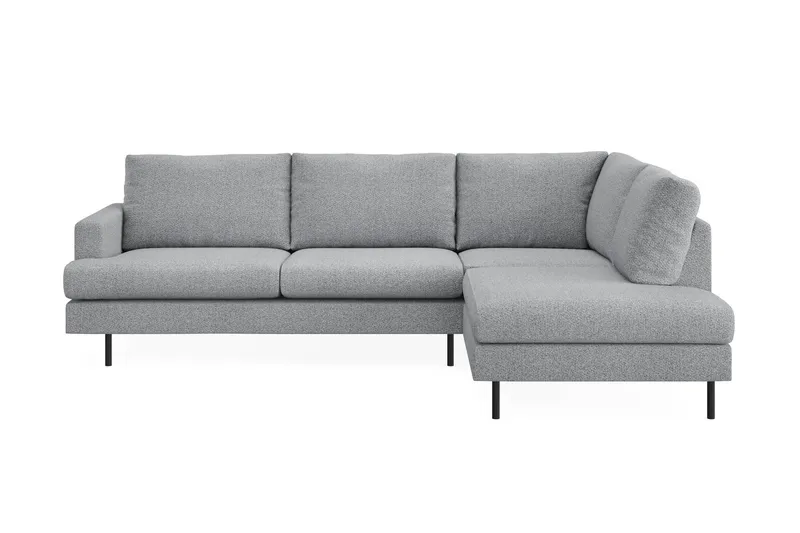 Menard Compact 4-sits Högervänd L-formad Schäslongsoffa i Tyg - Grå — Grå