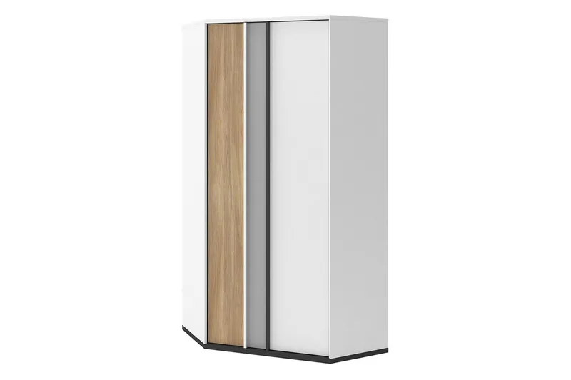 Metropolitan Garderob 95x199 cm - Brun/Vit/Ljusgrå/Svart — Brun/Vit/Ljusgrå/Svart
