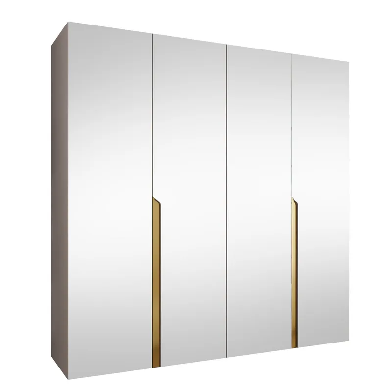 Milias Garderob med spegel 200x202 cm - beige (Art.nr 3434058) — beige
