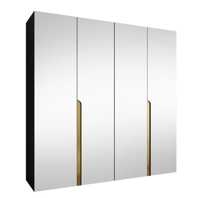 Milias Garderob med spegel 200x202 cm - svart (Art.nr 3434055) — svart