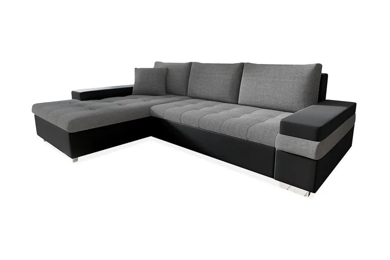 Naoma Divanbäddsoffa 274x182x83 cm - Grå/Svart — Grå/Svart