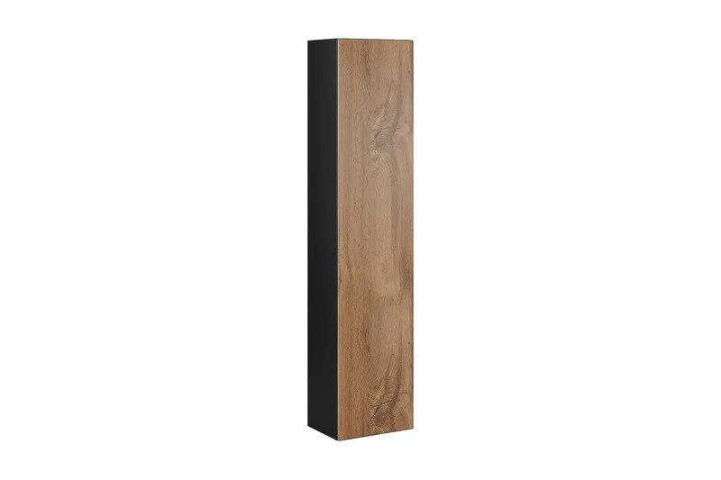 Narbonne Smalt Vitrinskåp 30 cm djup 40 cm bred 180 cm hög Mörkt Trä - Natur/Svart — Natur/Svart