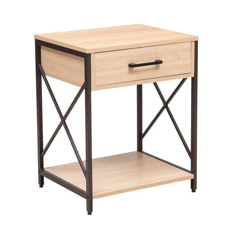 Nattduksbord/sidobord Hedvig ask/svart 48x40x60 cm - ask/svart — ask/svart