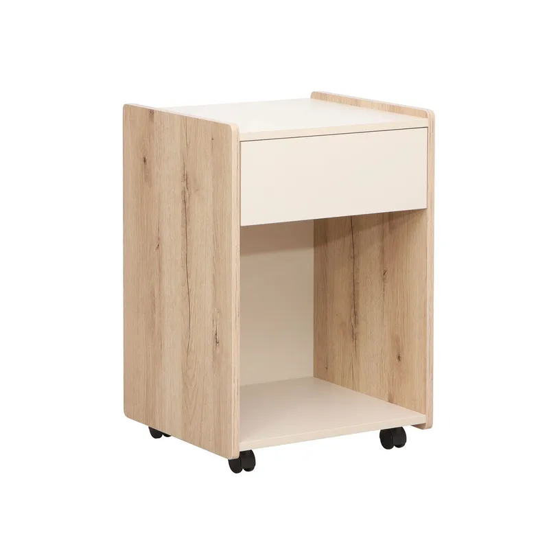 Nattduksbord/sidobord Lester Melamin 43x40x64 cm - ljus trä / beige — ljus trä / beige