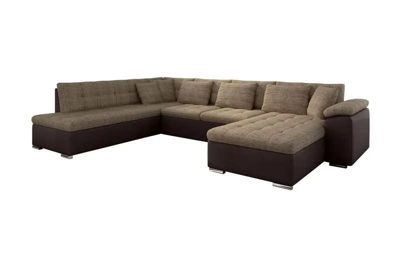 Niko U-Bäddsoffa 350x205x76 cm Divan Höger - Grå (Art.nr 457854) — Grå