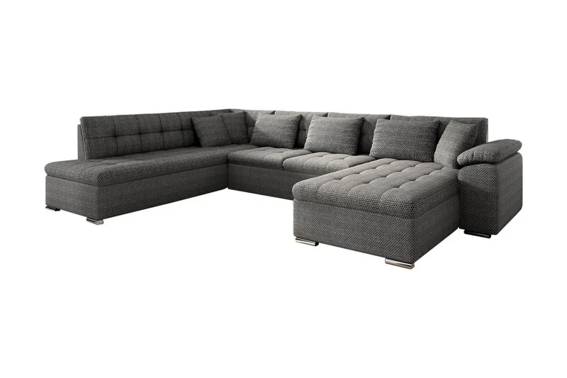 Niko U-Bäddsoffa 350x205x76 cm Divan Höger - Mörkgrå (Art.nr 457851) — Mörkgrå