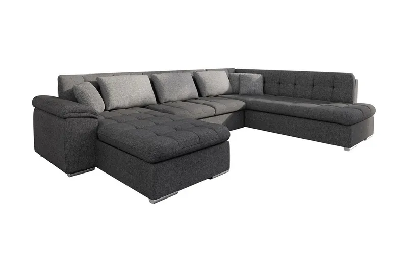 Niko U-Bäddsoffa 350x205x76 cm Divan Vänster - Grå (Art.nr 458339) — Grå
