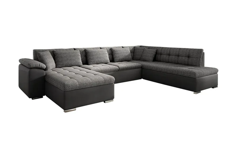 Niko U-Bäddsoffa 350x205x76 cm Divan Vänster - Grå (Art.nr 456727) — Grå