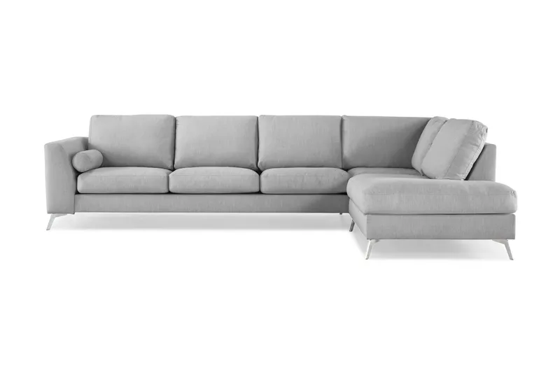 Ocean Lyx 4-sits Högervänd L-formad Schäslongsoffa i Tyg - Grå (Art.nr 245244) — Scandinavian Choice