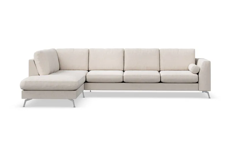 Ocean Lyx 4-sits Vänstervänd L-formad Schäslongsoffa i Tyg - Beige (Art.nr 880277) — Scandinavian Choice