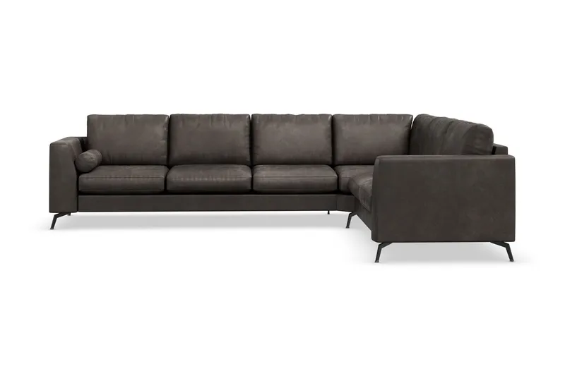 Ocean Lyx 5-sits Vändbar L-formad Hörnsoffa i Konstläder - Mörkgrå (Art.nr 880206) — Scandinavian Choice