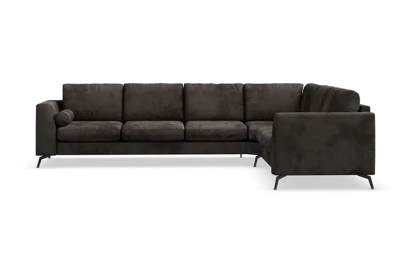 Ocean Lyx 5-sits Vändbar L-formad Hörnsoffa i Sammet - Mörkgrå (Art.nr 880269) — Scandinavian Choice