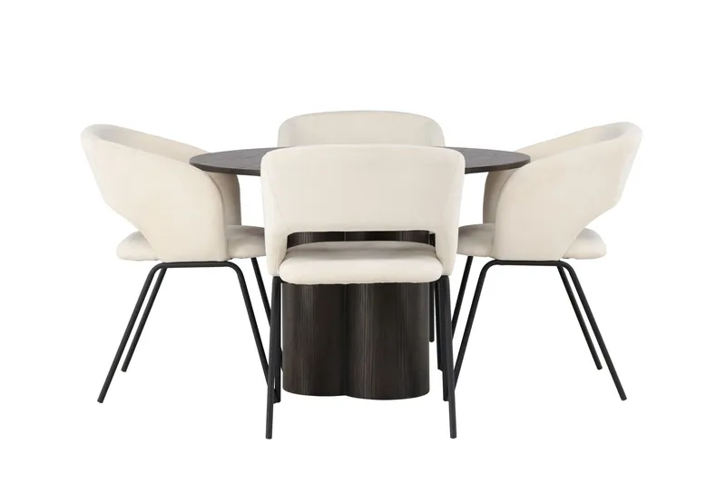 Olivia Matgrupp 110 cm Rund med 4 Day stolar - Mocca — Venture Home
