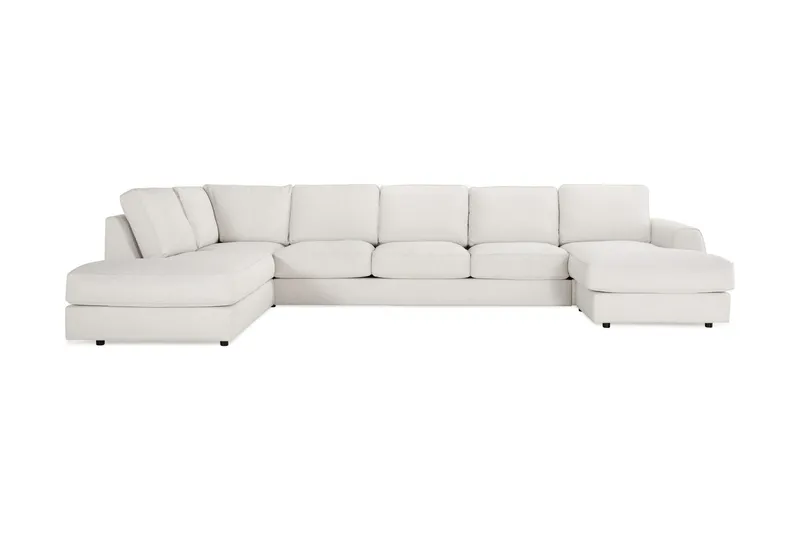 Optus Lyx 6-sits Vänstervänd U-formad Large Soffa med Divan och Schäslong i Tyg - Ljusgrå — Scandinavian Choice