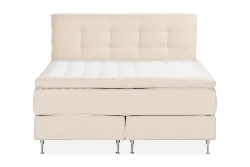 Oslo Lyx Sängpaket Boucle 180x200 Knappad gavel - Beige — Drömvik