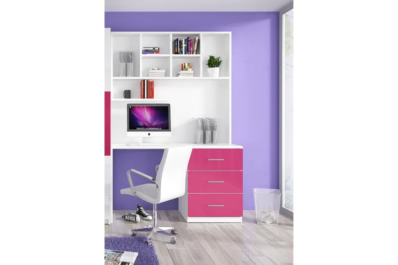 Padella Förvaringsskåp med Hylla och Skrivbord 120 cm - Rosa — Scandinavian Choice