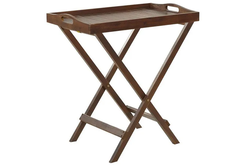 Paolo Hopfällbart Sidobord BrickUtebord och Avlastningsbord Utomhus 68 cm Trä - Mörkbrun — Mörkbrun