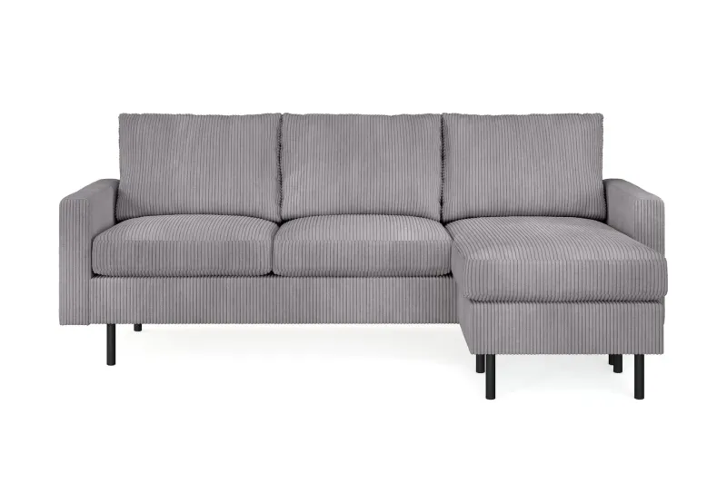 Peppe 3-sits Vändbar L-formad Divansoffa i Manchester - Mörkgrå — Scandinavian Choice