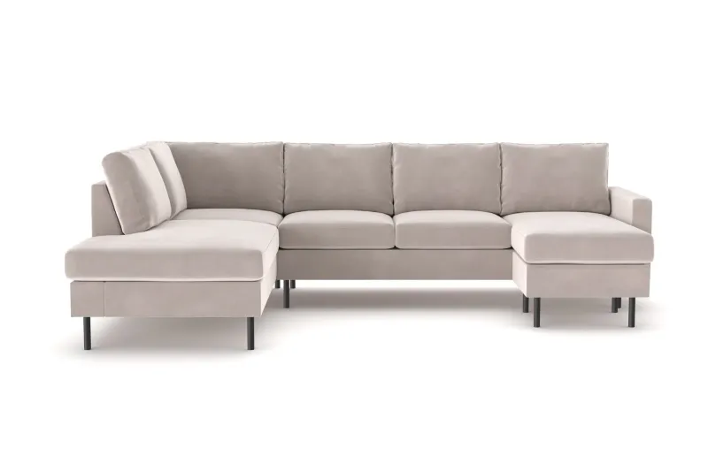 Peppe 4-sits Vänstervänd U-formad Soffa med Divan och Schäslong i Manchester - Beige (Art.nr 3117763) — Scandinavian Choice