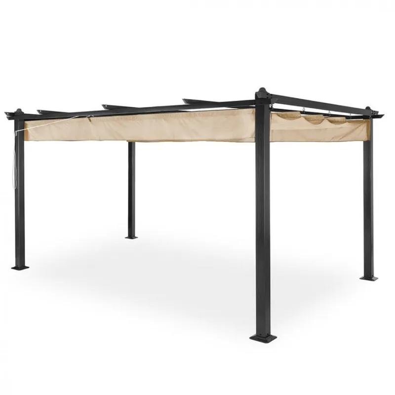 Pergola 300x400 cm | Justerbart solskydd | Mörkgrå aluminium — outl1.se