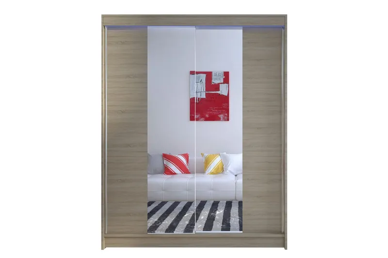 Pickering Garderob med Spegel 150x200 cm - Beige (Art.nr 3067524) — Beige