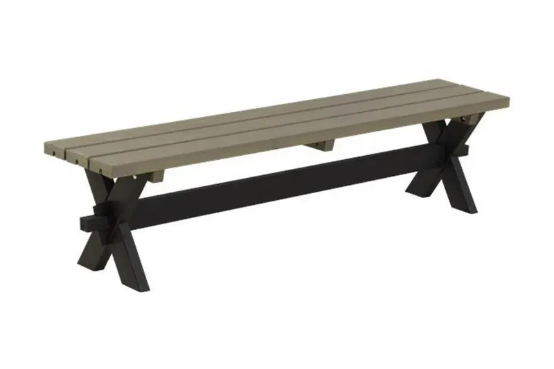 PLUS PlankBänk Utomhus Nostalgi 177x38x44 cm - Svart/Gråbrun — Plus