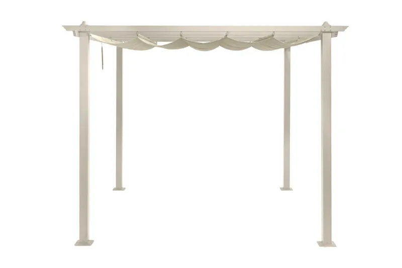 Porto Pergola 3x3 m i aluminium med tak för solskydd - Beige — Comfort Garden