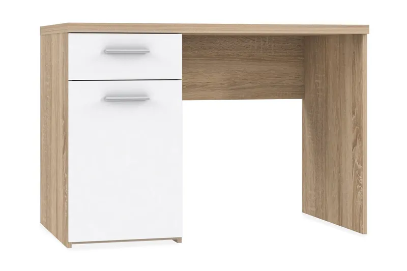 Priesmeyer Skrivbord 110 cm med Förvaring Låda + Skåp - Brun/Vit — Brun/Vit