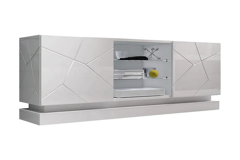 Qiu TV-bänk 40x160 cm - Vit/Högglans — Vit/Högglans