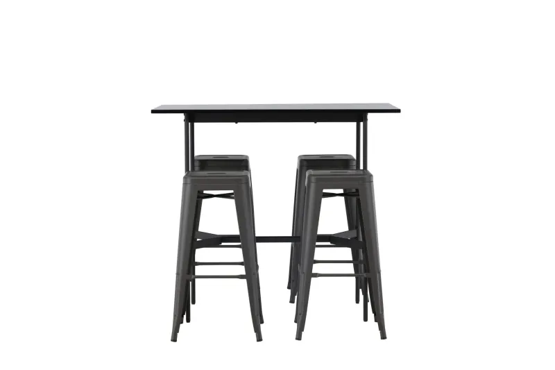 Rax Matgrupp 120 cm Rektangulär med 4 Tempe stolar - Svart (Art.nr 3058837) — Venture Home