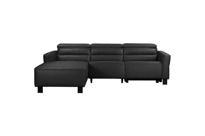 Reclinersoffa med hörn Loft24 Hörnsoffa Loft24 Carpari med elektrisk vilstol Black Left-faced Belfast fabric — Loft24