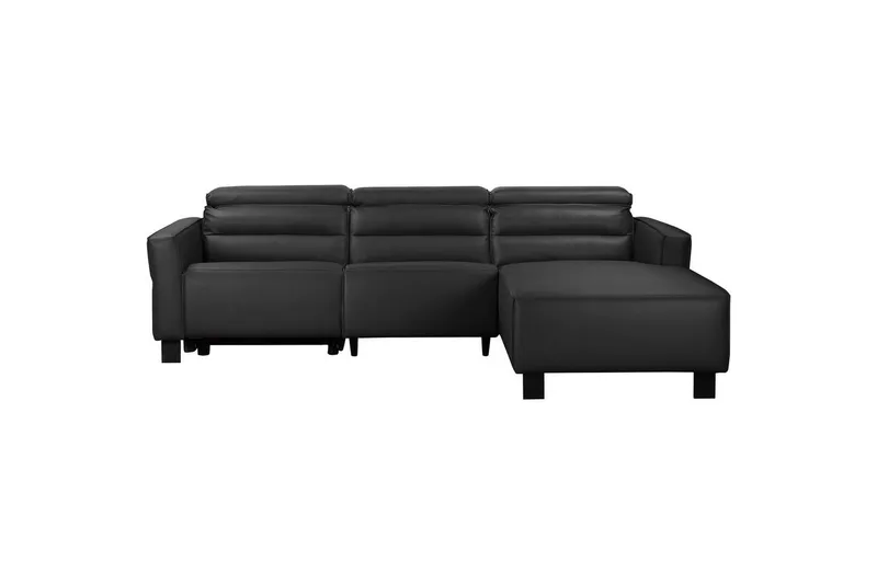 Reclinersoffa med hörn Loft24 Hörnsoffa Loft24 Carpari med manuell recliner Black Right-faced Artificial leather — Loft24