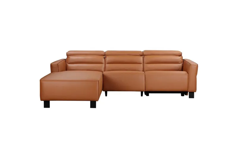 Reclinersoffa med hörn Loft24 Hörnsoffa Loft24 Carpari med manuell recliner Brown Left-faced Artificial leather — Loft24