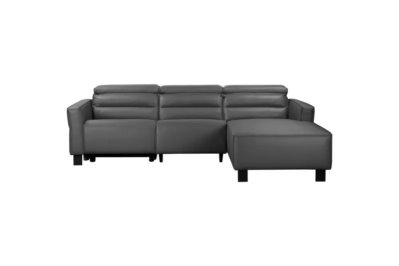 Reclinersoffa med hörn Loft24 Hörnsoffa Loft24 Carpari med manuell recliner Grey Right-faced Belfast fabric — Loft24