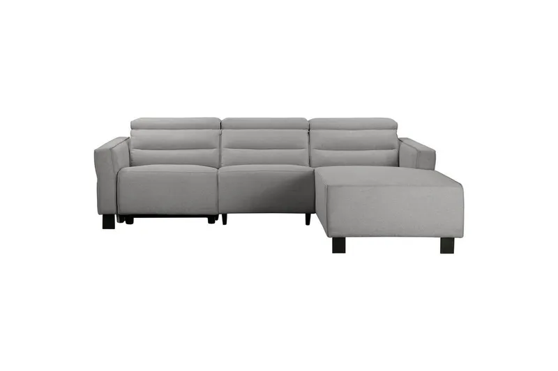 Reclinersoffa med hörn Loft24 Hörnsoffa Loft24 Carpari med manuell recliner Grey1 Right-faced Belfast fabric — Loft24