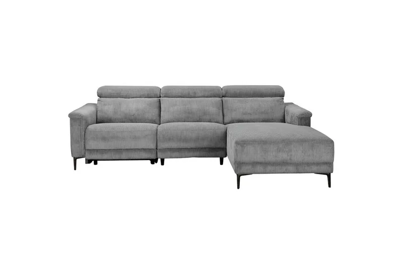 Reclinersoffa med hörn Loft24 Hörnsoffa Loft24 Lund med elektrisk recliner Grey Right-faced — Loft24