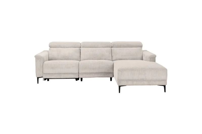Reclinersoffa med hörn Loft24 Hörnsoffa Loft24 Lund med elektrisk recliner White Right-faced — Loft24