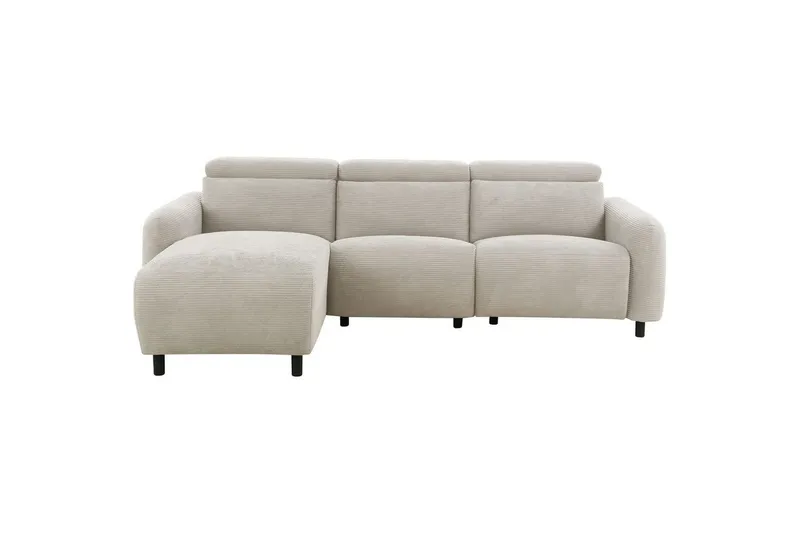 Reclinersoffa med hörn Loft24 Hörnsoffa Loft24 Skaane med manuell fåtölj White Belfast fabric — Loft24