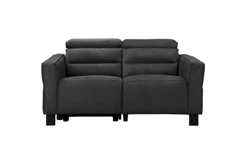 Reclinersoffa utan hörn Loft24 Soffa 2-sits Loft24 Carpari med Elektrisk Fällbart Fotstöd Grey Belfast fabric — Loft24