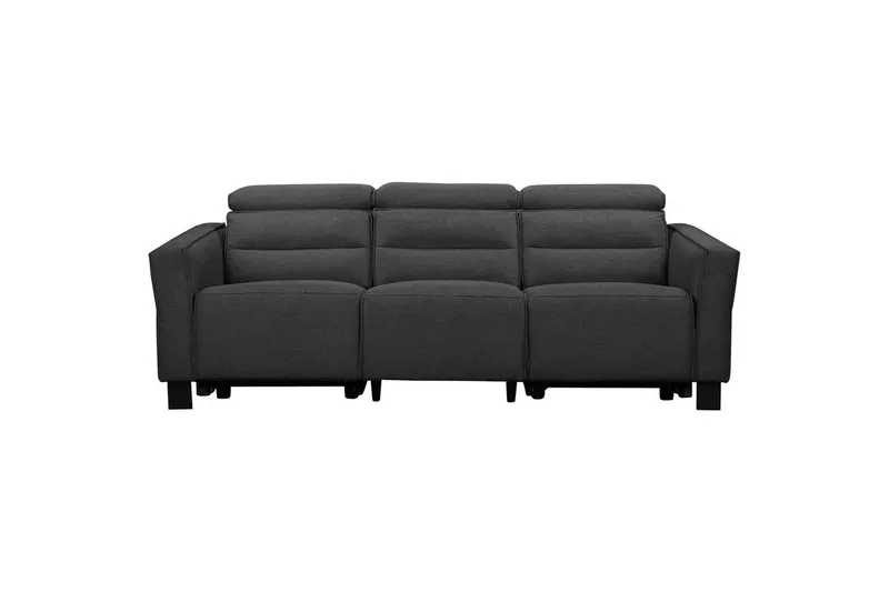 Reclinersoffa utan hörn Loft24 Soffa 3-sits Loft24 Carpari med 2 elektriska recliners Grey Belfast fabric — Loft24