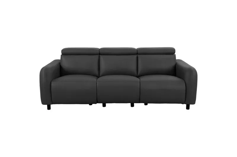 Reclinersoffa utan hörn Loft24 Soffa 3-sits Loft24 Skaane med 2 elektriska vilstolar Grey Artificial leather — Loft24