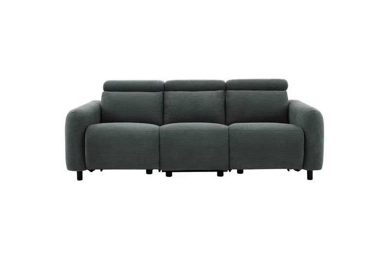 Reclinersoffa utan hörn Loft24 Soffa 3-sits Loft24 Skaane med 2 elektriska vilstolar Grey Manchester — Loft24