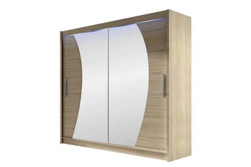 Rilievo Garderob m. Spegel 180x215 cm - Brun (Art.nr 3099886) — Brun