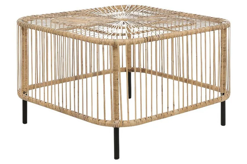 Rimouski Sidobord och Soffbord Utomhus 67 cm Trä Konstrotting - Natural/Svart — Natural/Svart