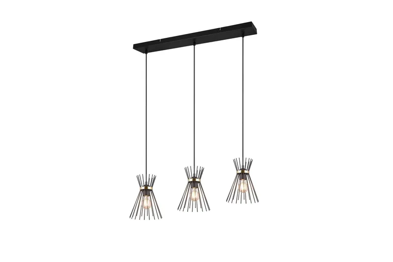 Rod Taklampa 3L E27 svart/ guld - Svart/Guld — Trio Lighting