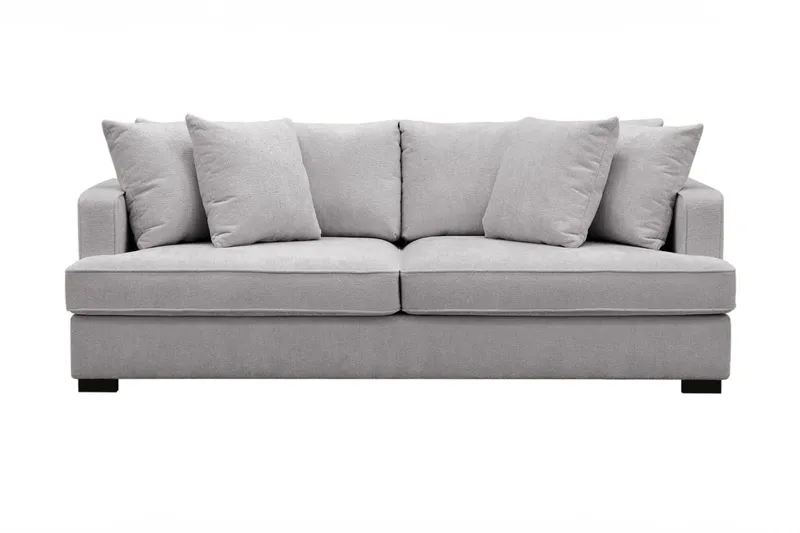 Rossita 3-sits Djup Soffa i Chenille - Ljus Grå — Scandinavian Choice