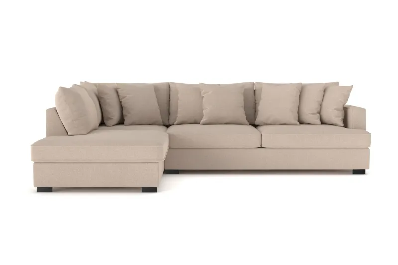 Rossita 4-sits Vänstervänd L-formad Djup Schäslongsoffa i Tyg - Beige (Art.nr 3098299) — Scandinavian Choice